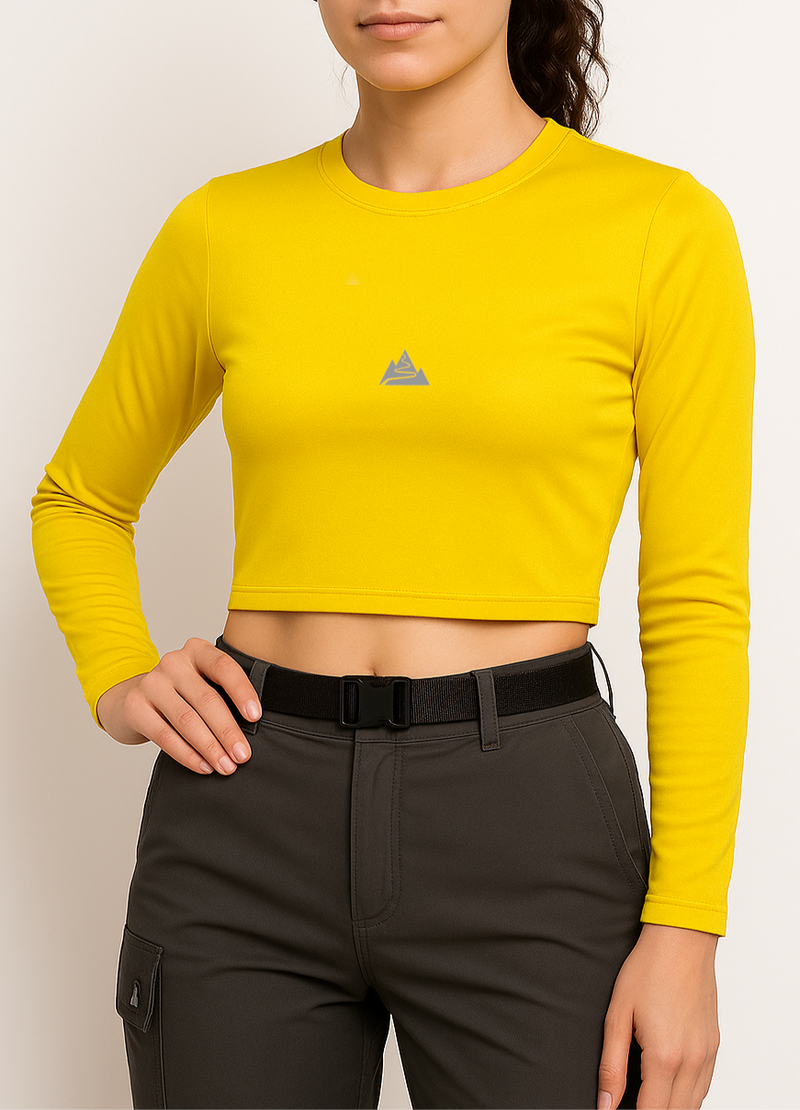 Crop Top Manga Larga - Mujer