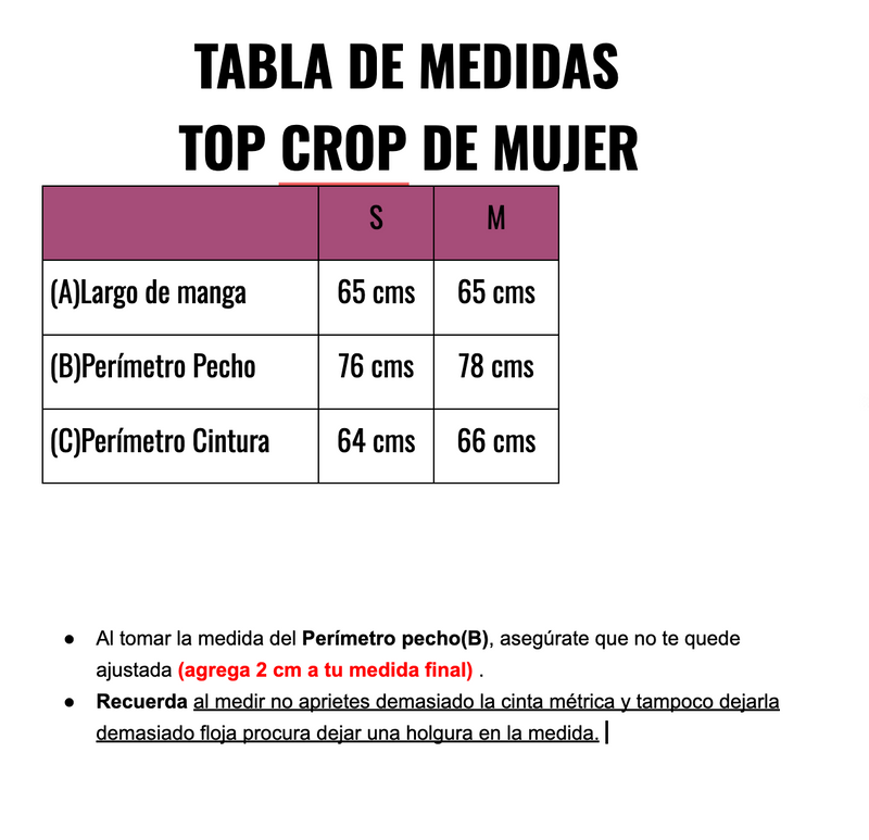 Crop Top Manga Larga - Mujer