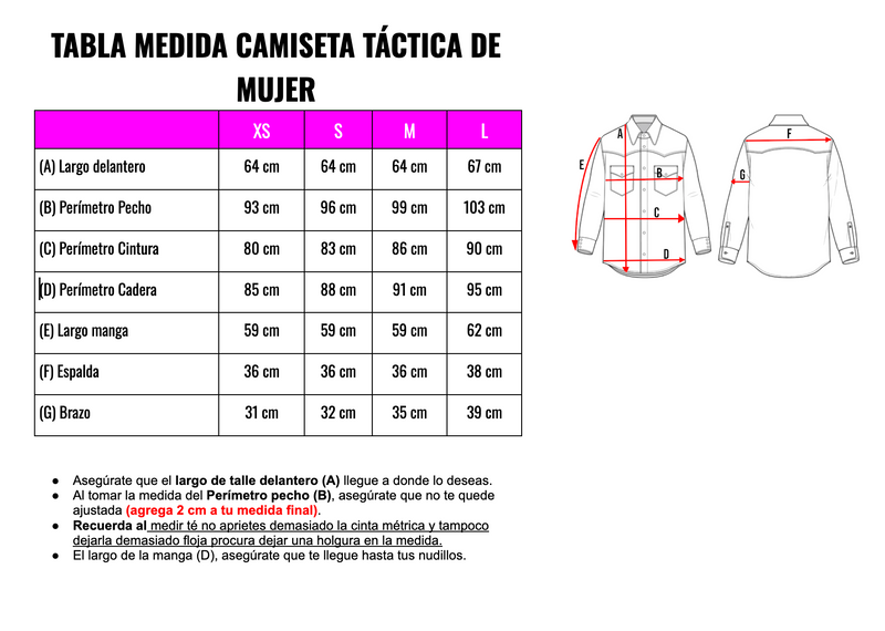 Camisa Tactica - Mujer
