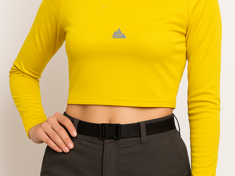 Crop Top Manga Larga - Mujer