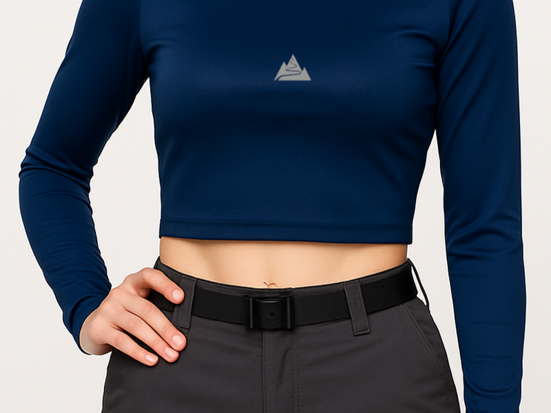 Crop Top Manga Larga - Mujer
