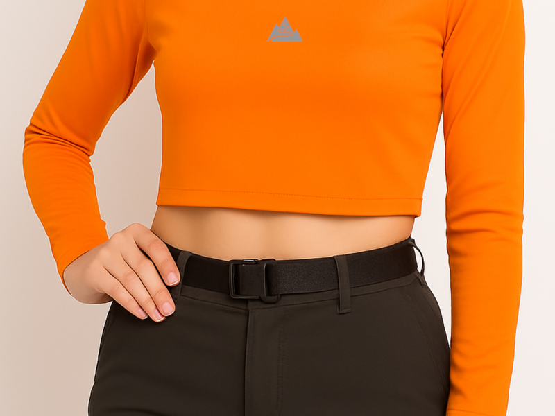 Crop Top Manga Larga - Mujer