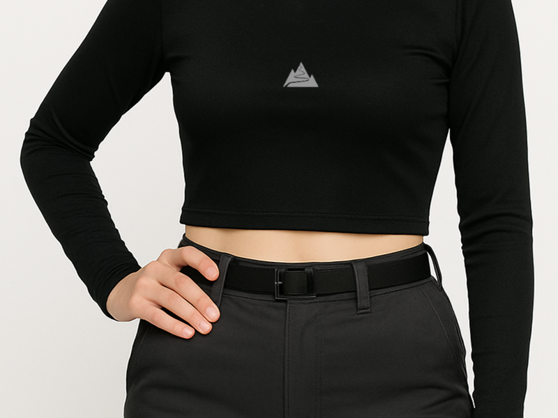 Crop Top Manga Larga - Mujer